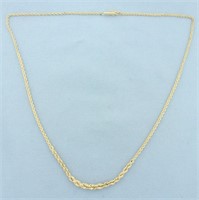 18 Inch Graduated Rope Link Chain Necklace in 18k