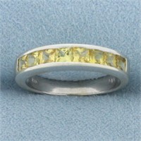 Natural Yellow Sapphire Channel Set Band Ring in 1