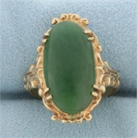 Jade Statement Ring in 10k Yellow Gold