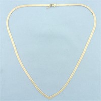18 Inch Herringbone V Necklace in 14k Yellow Gold