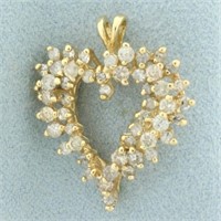 1ct Diamond Heart Pendant in 14k Yellow Gold