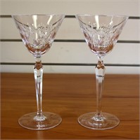 Cut Crystal Wine Glasses Set of 2