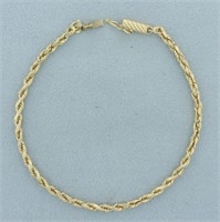 Diamond Cut Rope Bracelet in 14k Yellow Gold