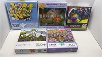 5- 300 PC. MISC. PUZZLES (1 SEALED)