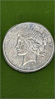 1923 SILVER PEACE DOLLAR-OUT OF BELT BUCKLE