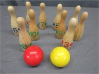 Wooden Bowling Game Pieces