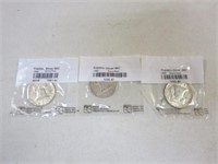 (3) Littleton Coin Sealed Franklin 90% Silver