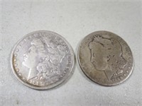 1887-O & 1889-O Morgan Silver Dollars