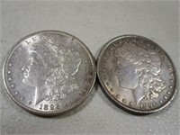 (2) 1896 Morgan Silver Dollars