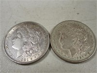 (2) 1921 Morgan Silver Dollars D