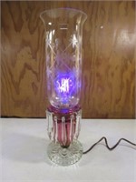 *Exquisite Pink Victorian Crystal Lamp With Blue