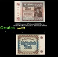 1922 Germany (Weimar) 5000 Marks Post-WWI Hyperinf