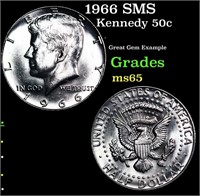 1966 SMS Kennedy Half Dollar 50c Grades GEM Unc