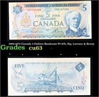 1969-1975 Canada 5 Dollars Banknote P# 87b, Sig. L