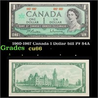 1960-1967 Canada 1 Dollar bill P# 84A Grades Gem+