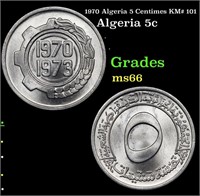 1970 Algeria 5 Centimes KM# 101 Grades GEM+ Unc