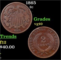 1865 Two Cent Piece 2c Grades vg+