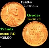 1946-s Lincoln Cent 1c Grades Gem+ Unc RD