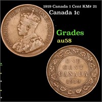 1919 Canada 1 Cent KM# 21 Grades xf