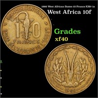 1966 West African States 10 Francs KM# 1a Grades x