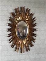 Vintage oval sunburst mirror