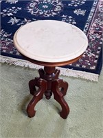 Small round marble top Victorian style side table
