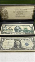 1957 $1.00 SILVER CERT. & 2003 $2.00 NEW YORK NOTE