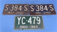 Vintage License Plates-1958 Car, '58 Tractor, '58