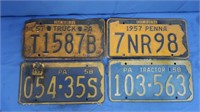 Vintage License Plates-2-1951 Ohio, 1-1964 Ohio