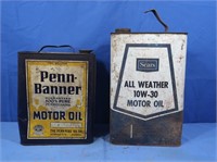 Vintage Sears 3 Gal Oil Can, Vintage Penn, Banner
