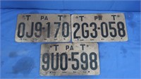 3 Vintage Temporary License Plates