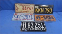 Vintage License Plates-'92 NC, '64 SC, '53 FL,
