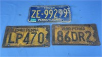 PA License Plates-1940, 1942, 2001