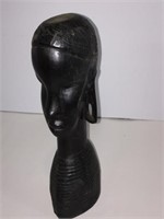 CARVED WOODEN AFRICAN TRIBAL WOMEN'S HEAD FIGURAL