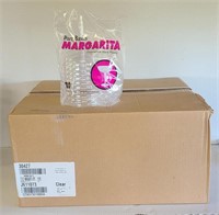 Case of Clear Plastic Margarita Cups