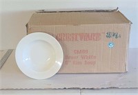 Case of Crestware Dover White 8" Rim Soup Bowls