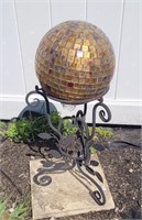 Vintage Metal Gazing Globe Garden Sculpture
