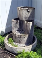 Four-Tiered Stone/Concrete Garden Fountain