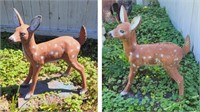 (2) Vintage Concrete Deer Garden Decoration