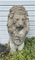 Vintage Cement Garden Lion Statue - 44" Tall
