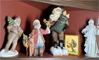 Shelf Contents - Ceramic Santa Decor Hand Painted