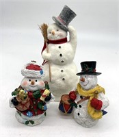 (3) Snowmen Christmas Figure Decorations