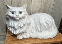 Vintage White Ceramic Persian Cat Sculpture