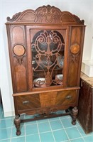 Antique Wood/Glass China Cabinet Curio Hutch - CAB