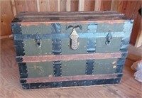Vintage Steamer Trunk w/Hand Tools, Paint Rollers,