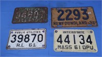 1936 Newfoundland License Plate-'61 RI, 2-Mass