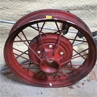 Antique Metal Red Wheel