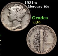 1931-s Mercury Dime 10c Grades vg+