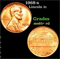 1968-s Lincoln Cent 1c Grades Gem+ Unc RD