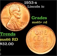 1953-s Lincoln Cent 1c Grades Gem+ Unc RD